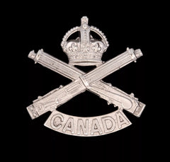Machine Gun Canadian Cap Badge Hallmarked Silver