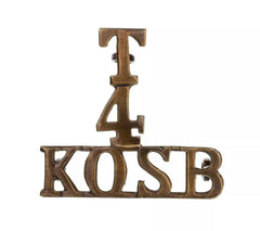 T 4 Kings Own Scottish Borders Shoulder Title Brass Metal