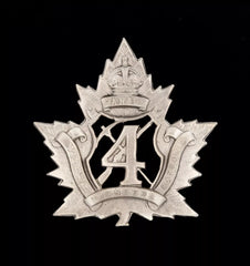 4th Canadian Pioneers Overseas Battalion Cap Badge Hallmarked Silver