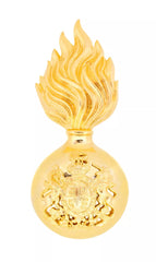 Royal Scots Fusiliers 2 part Fur Cap Badge Gilt plate