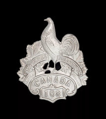 108th Canadian Overseas Battalion Cap Badge Hallmarked Silver