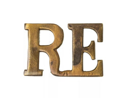 Royal Engineers Shoulder Title Brass Metal