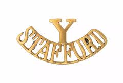 Yeomanry Stafford Shoulder Title Brass Metal