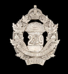 229th South Saskatchewan Canadian Cap Badge Hallmarked Silver