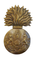 Queens Crown Royal Scots Fusiliers Cap Badge Brass Metal