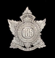 185th Cape Breton Highlanders Canadian Cap Badge Hallmarked Silver
