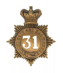 31st East Surrey Regiment Quilted Shako Plate Brass Metal