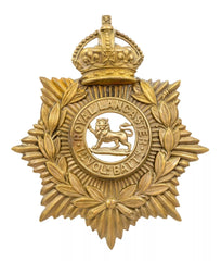 Helmet Plate & Royal Lancaster 1st Volunteers Battalion Centre Brass Metal