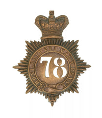 78th Seaforth 2nd Battalion Regiment Quilted Shako Plate Brass Metal