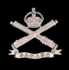 Machine Gun Canadian Officers Cap Badge Hallmarked Silver