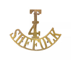 T.4 Suffolk Shoulder Title Brass Metal