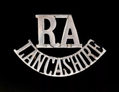R.A Lancashire Shoulder Title White Metal