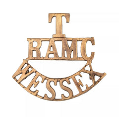 T. RAMC Wessex Shoulder Title Brass Metal