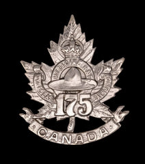 175th Medicine Hat Canadian Overseas Battalion Cap Badge Hallmarked Silver