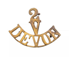 2.Volunteers Devon Shoulder Title Brass Metal