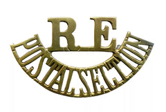 Royal Engineers Postal Section Shoulder Title Brass Metal