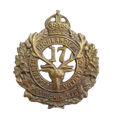 17th Canadian Seaforth Highlanders Cap Badge Brass Metal