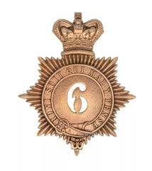 6th Warwickshire Regiment Quilted Shako Plate Brass Metal