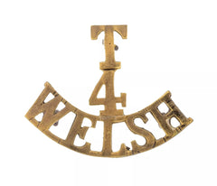 T 4 Welsh Shoulder Title Brass Metal