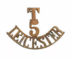 T 5 Leicester Shoulder Title Brass Metal