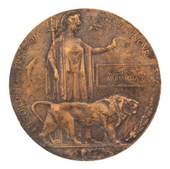 WW1 Memorial Plaque Sher Muhammad Original