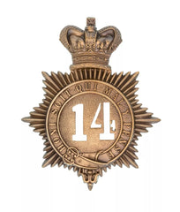 14th West Yorkshire Regiment Quilted Shako Plate Brass Metal