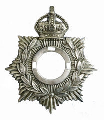 Kings Crown Helmet Plate White Metal