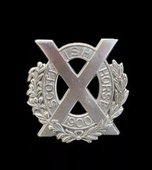 Scott Ish Horse Cap Badge Hallmarked Silver