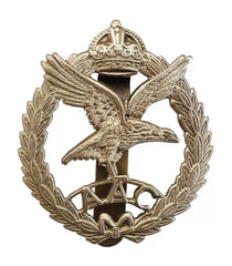 Army Air Corps Cap Badge White Metal