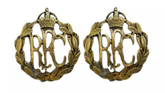 Royal Flying Corps Collar Badges Pair OSD Brass Metal