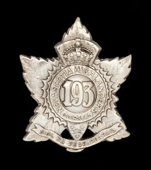 193rd Nova Scotia Highlanders Canadian Overseas Badge Hallmarked Silver
