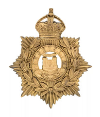 Kings Crown Helmet Plate & Dorsetshire 2 Castle Centre Brass Metal