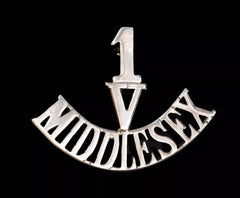 1 Volunteers Middlesex Shoulder Title White Metal