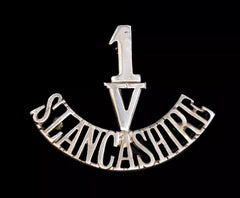 1.V S.Lancashire Shoulder Title White Metal