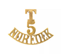 T.5 Norfolk Shoulder Title Brass Metal