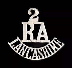 2.R.A Lancashire Shoulder Title White Metal