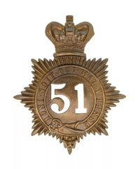 51st Kings Own Light Infantry Regiment Quilted Shako Plate Brass Metal