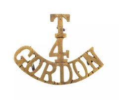 T 4 Gordon Shoulder Title Brass Metal