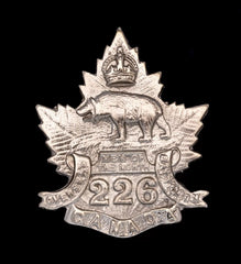 226th Canadian Men of The North Overseas Battalion Cap Badge Hallmarked Silver