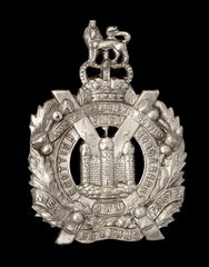 Queens Crown Kings Own Scottish Borders Cap Badge Hallmarked Silver