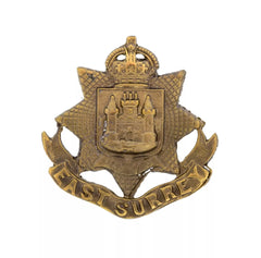 East Surrey 2nd Volunteers Battalion Cap Badge Brass Metal