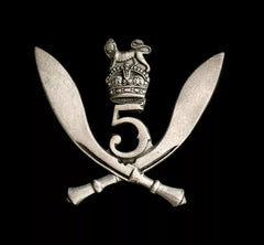 5th Royal Gurkha Rifles Frontier Force Cap Badge White Metal