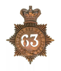 63rd Manchester Regiment Quilted Shako Plate Brass Metal