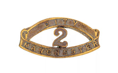2nd City Of Manchester Shoulder Title Brass Metal
