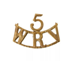 5 West Riding Volunteers Shoulder Title Brass Metal