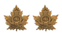93rd Canadian Peterboro Battalion CEF Collar Badges