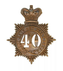 40th South Lancashire Regiment Quilted Shako Plate Brass Metal