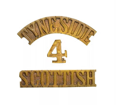 4th Tyneside Scottish Shoulder Title Brass Metal