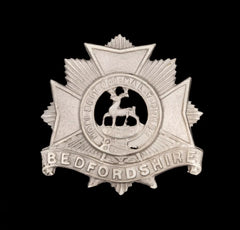 Bedfordshire Regiment Cap Badge Hallmarked Silver