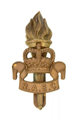Queens Crown Royal Army Educational Corps Cap Badge Bi Metal